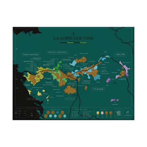 CARTE DU VIN À GRATTER – LOIRE 70cm x 50cm