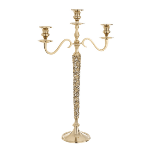 JOLIPA Chandelier 3 Bras Bijou Aluminium/Metal Or
