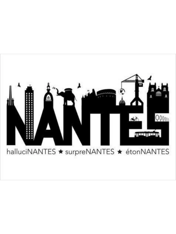 Affiche Nantes authentik design illustration nantes noir et blanc 30x40cm