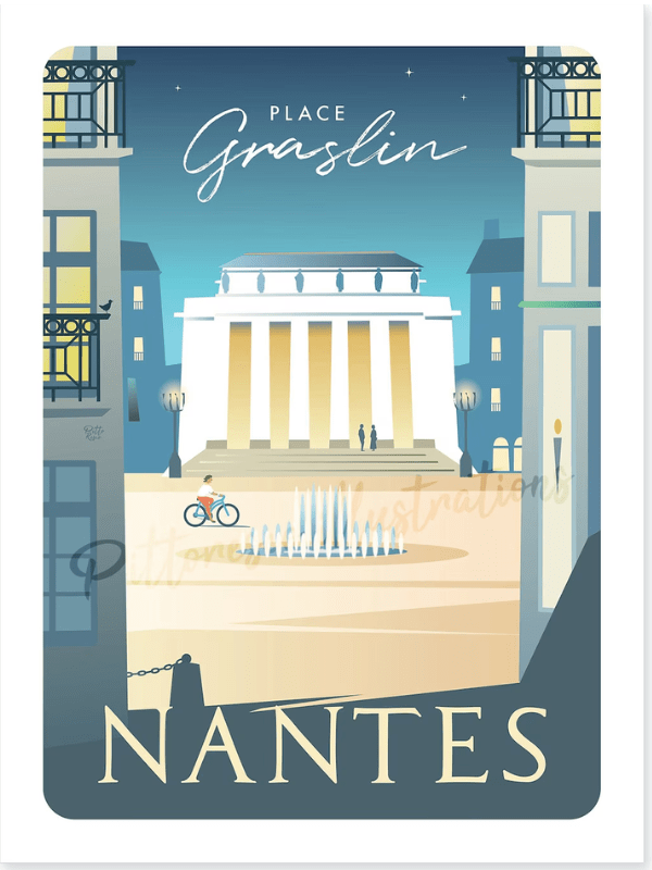 Pittoresco Affiche place graslin nantes 30x40cm