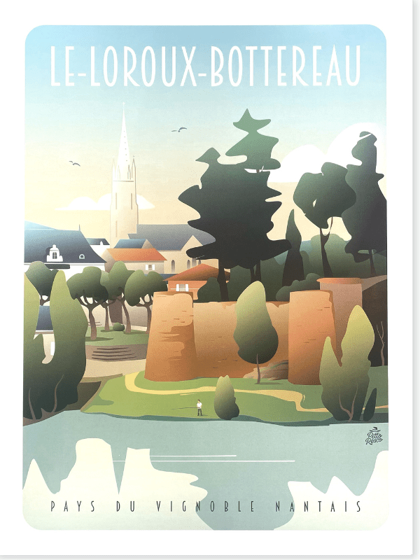 PittoResco affiche illustration Le-Loroux-Bottereau 30x40cm
