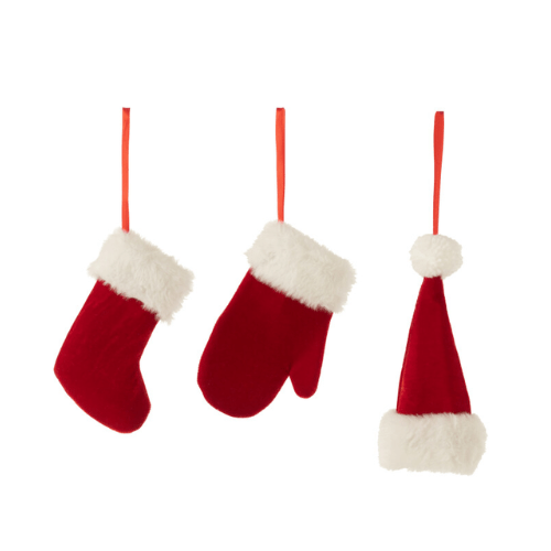 JOLIPASuspension Gant/Chaussette/Bonnet Textile Rouge/Blanc Assortiment De 3