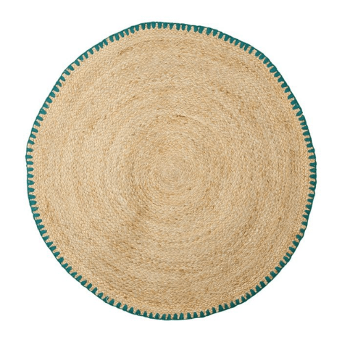 SEMA tapis rond émeraude en jute 100cm