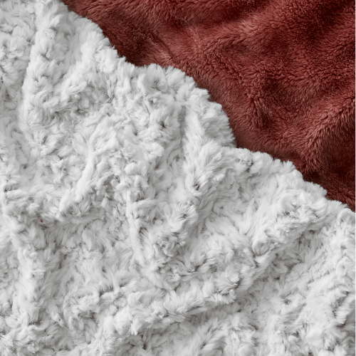 Plaids cocooning Tournicotis blanc rouge 150x200 cm