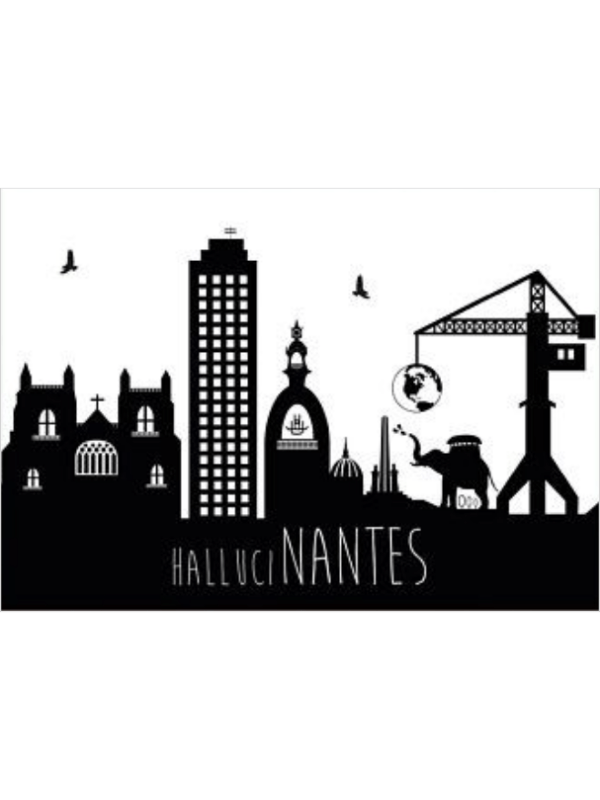 Affiche Nantes authentik design illustration nantes noir et blanc hallucinantes A4 et 42x59,4cm