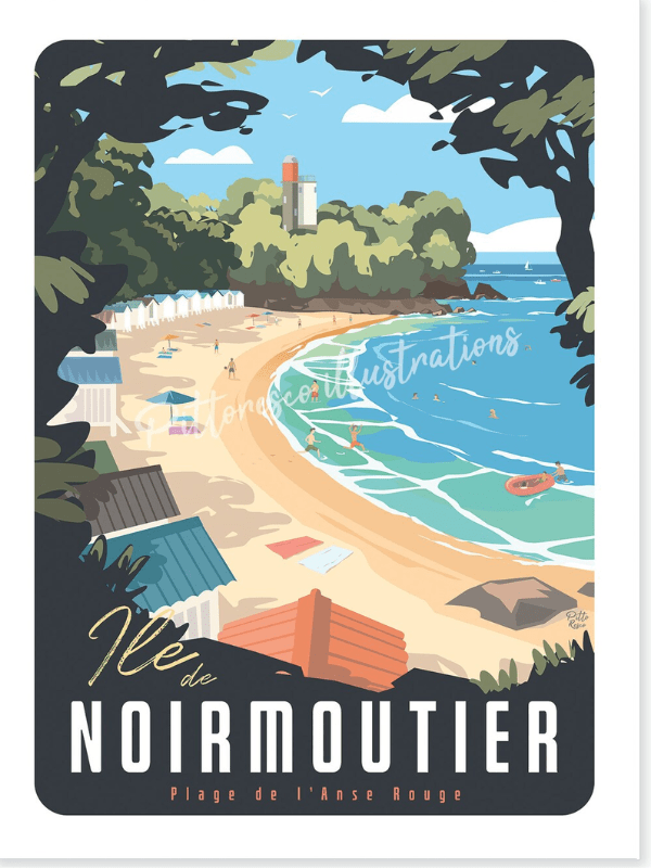 PittoResco affiche illustration Noirmoutier 30x40cm