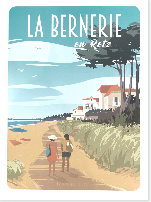 PittoResco affiche illustration La Bernerie en Retz 30x40cm