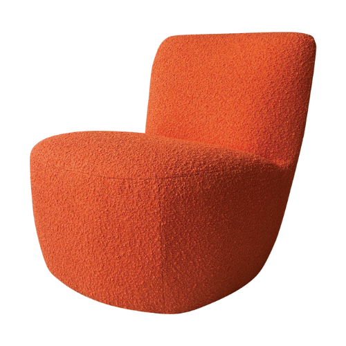 Opjet Fauteuil Eve tissu bouclette orange L58 P73 H71cm