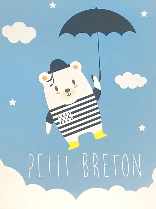 Affiche petit breton A4 Naissance authentik design