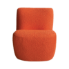 Opjet Fauteuil Eve tissu bouclette orange L58 P73 H71cm