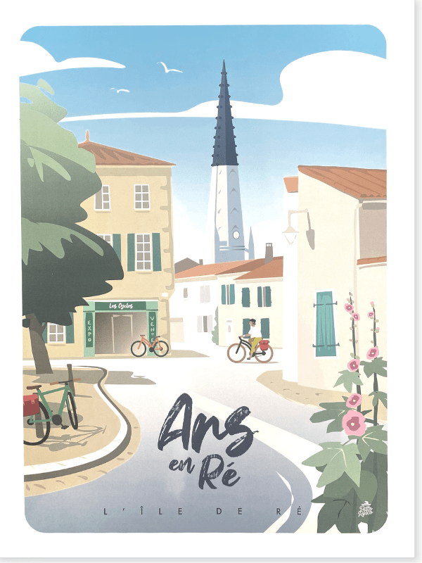 PittoResco affiche illustration Ars-en-Ré 30x40cm