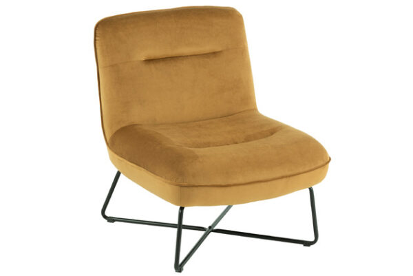 Chaise Lounge Cadre Textile/Metal Ocre