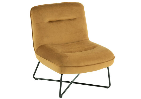 Chaise Lounge Cadre Textile/Metal Ocre