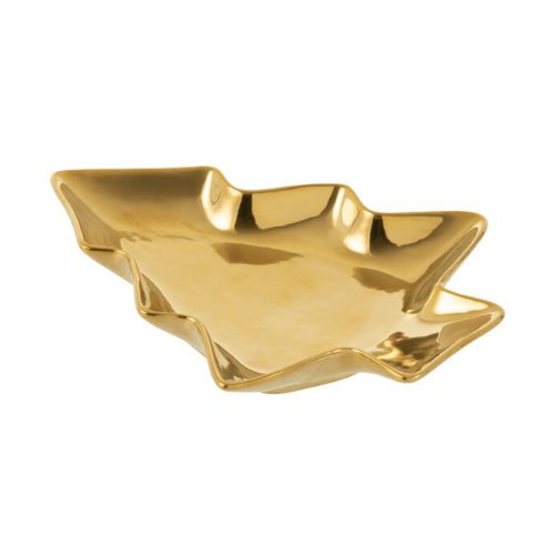 JOLIPA Assiette Arbre Porcelaine Or Small