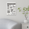 Affiche la vie à la nantaise authentik design illustration nantes noir et blanc 30x40cm
