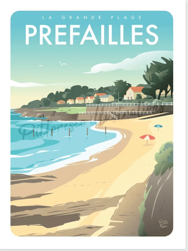 prefailles affiche Illustration pittoresco 30x40cm authentik design