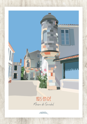 Affiche Ars en Ré - il de Ré-Demeure-du-Senechal-1- authentik design