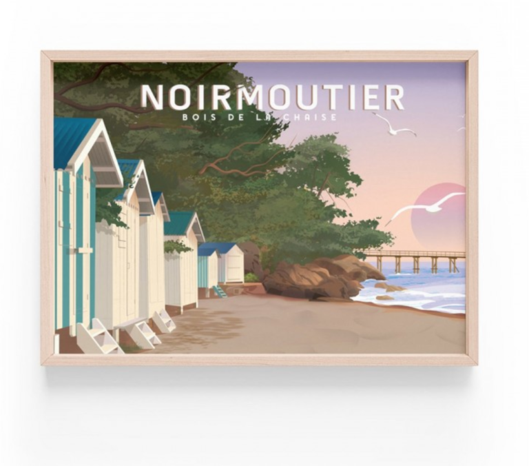 Affiche Noirmoutier - Bois de la chaise - Vendée - Authentik Design