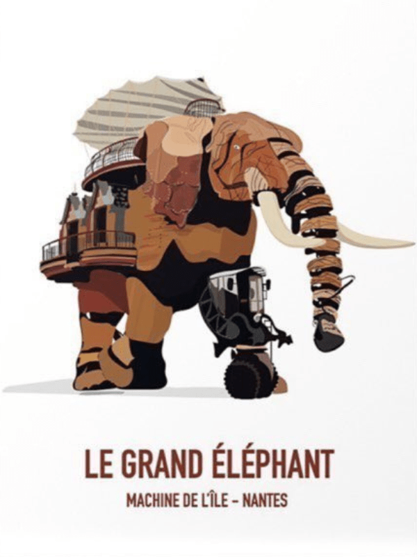 Affiche illustration éléphant nantes