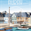 Wim Affiche Auray, Port de Saint-Goustan 30x40cm