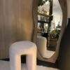 Pouf beige bouclette