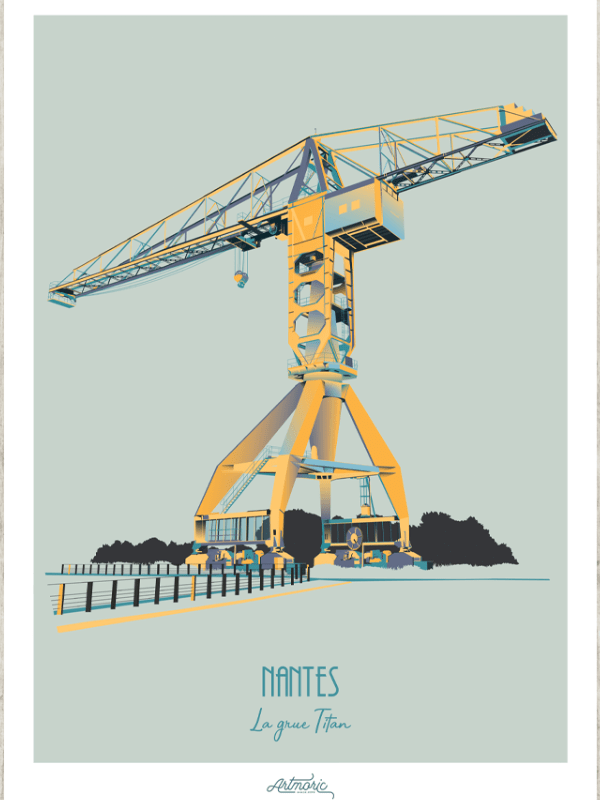 La grue titan affiche illustration nantes artmoric