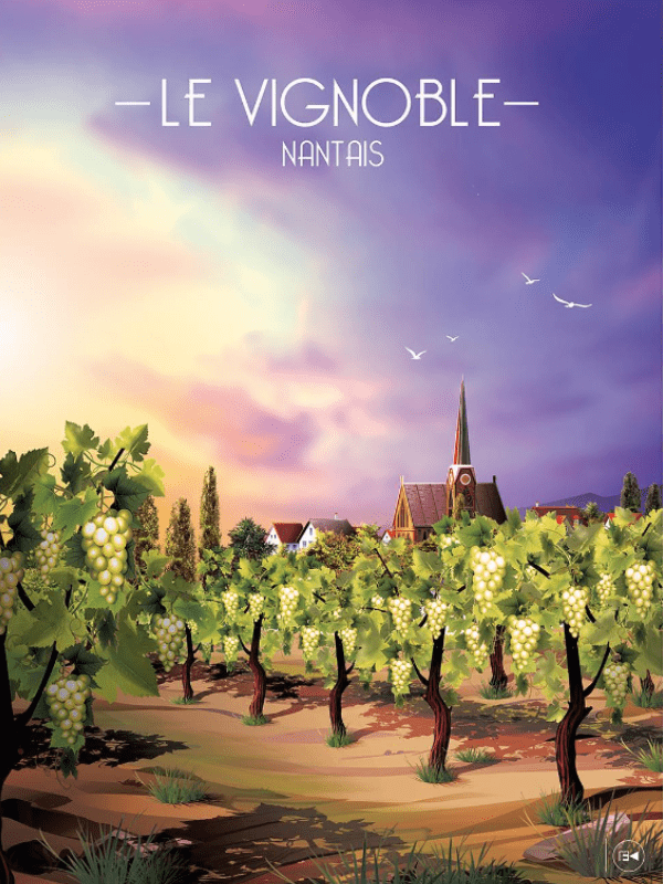 Affiche Le vignoble nantais ferd kermorvant authentik design