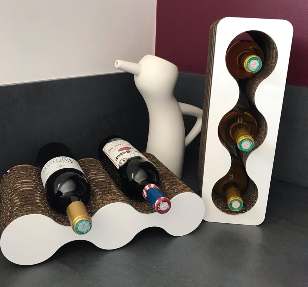 Porte bouteilles en carton - mise en situation - authentik design