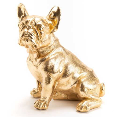 Statue bulldog dorée