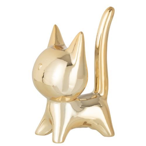 Statue chat dorée