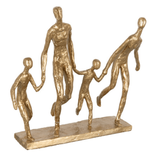 Statue famille dorée authentik design