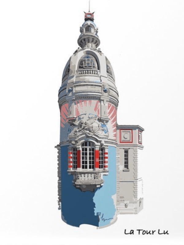 affiche illustration la tour lu nantes