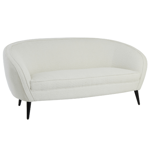 canapé bouclé beige banquette