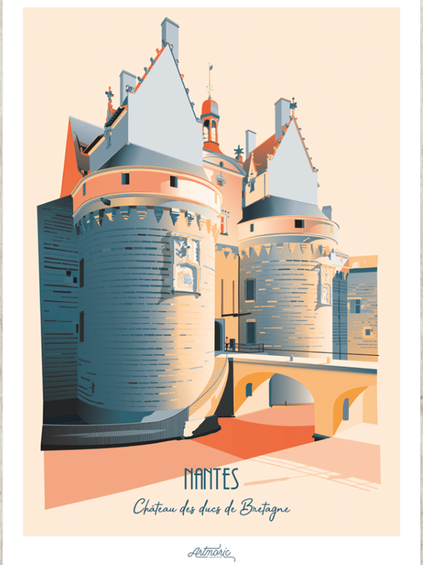 chateau des ducs de bretagne nantes affiche illustration