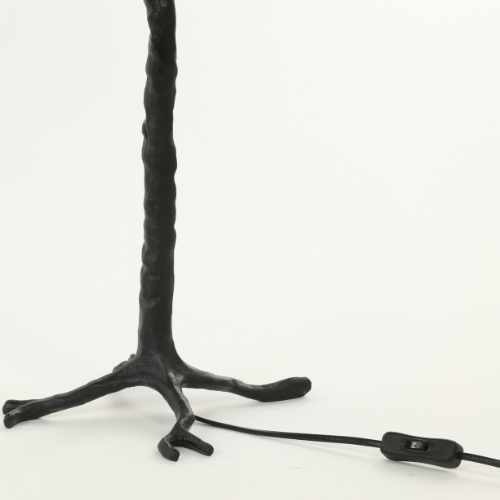 lampe de table à plumes noir