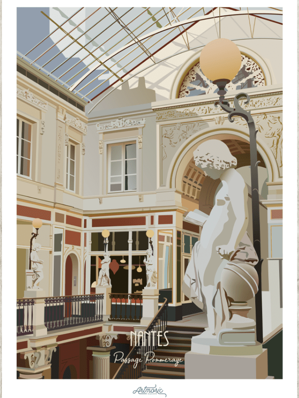 passage pommeray nantes affiche illustration createur