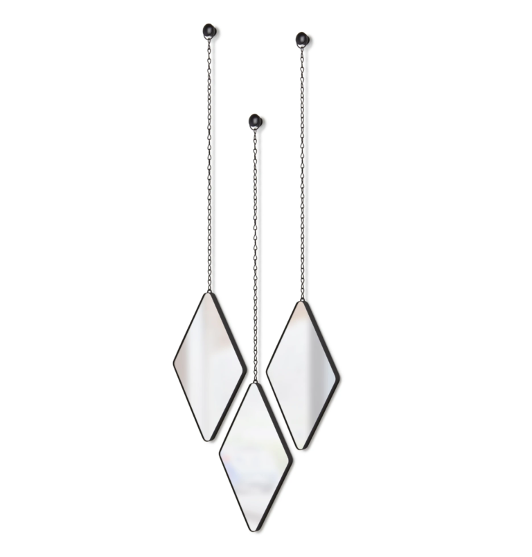 trilogie miroir diamant - noir - authentik design